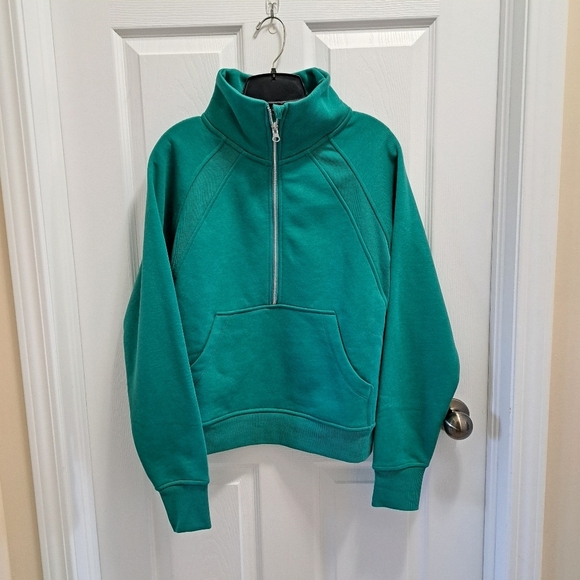 Danskin Half Zip Sweatshirt Green Soft Pullover Top Small Cozy Colorful NWT - Picture 13 of 15
